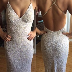 cream prom dress